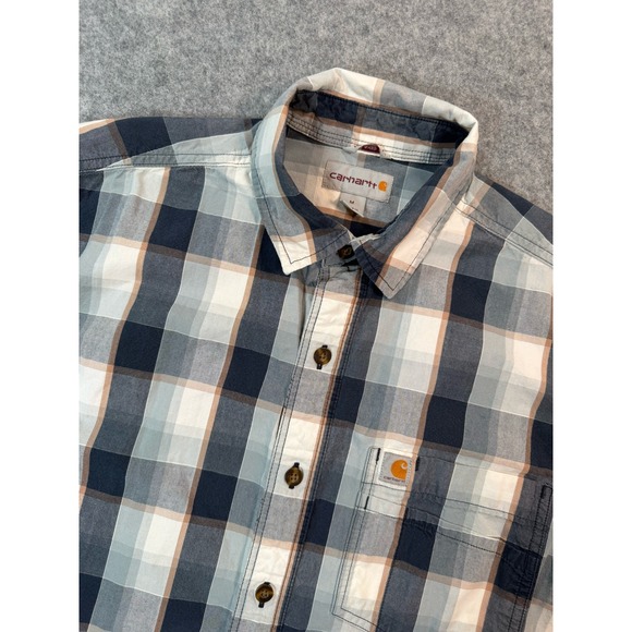 Carhartt Other - Carhartt Mens Relaxed Fit Short Sleeve Plaid Button Down Shirt Blue White M